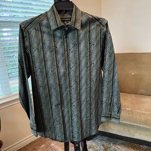 Jhane Barnes Silk Blend Button Up Shirt
